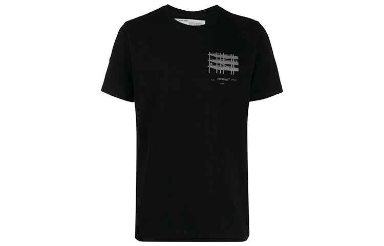 Order OFF-WHITE SS19 工业风标志印花圆领T恤 男女同款 OMAA027E191850041091