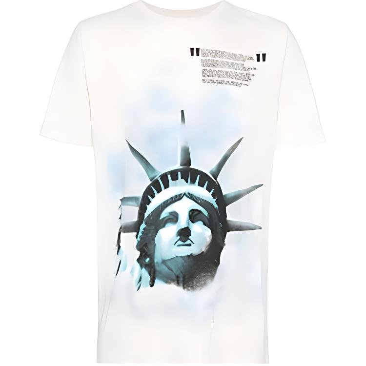 OFF-WHITE SS19 Liberty Print White Cotton Crewneck Tee OMAA027E181850150210 圖 3