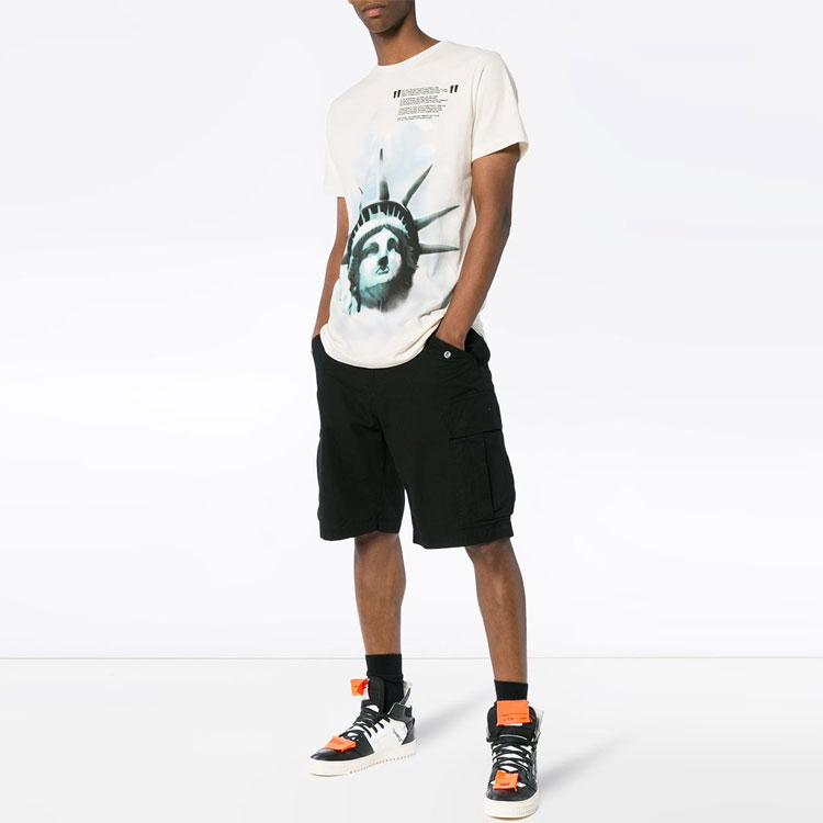 OFF-WHITE SS19 Liberty Print White Cotton Crewneck Tee OMAA027E181850150210 圖 4