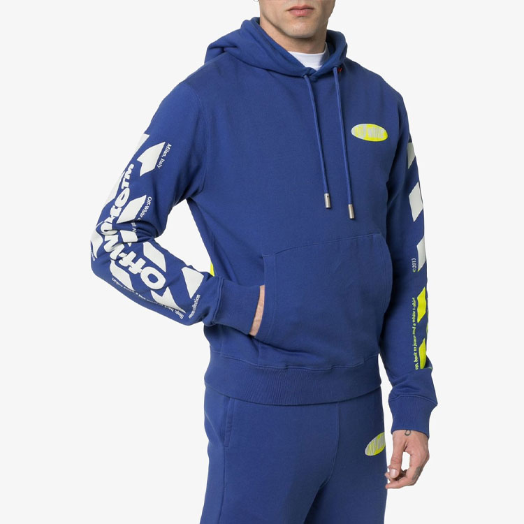 OFF-WHITE SS19 Mixed Print Loose Hoodie Blue Men OMBB034S190030063060 圖 3