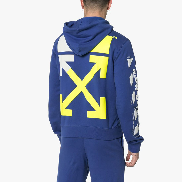 OFF-WHITE SS19 Mixed Print Loose Hoodie Blue Men OMBB034S190030063060 圖 4