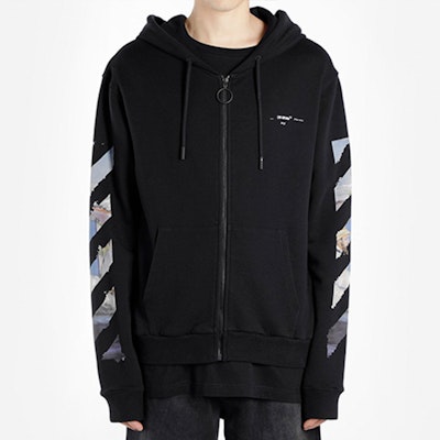 OFF-WHITE SS19 Jaket Hoodie Lukisan Minyak Unisex Hitam OMBE001R190030121088 Shop OFF-WHITE SS19 Jaket Hoodie Lukisan Minyak Unisex Hitam OMBE001R190030121088