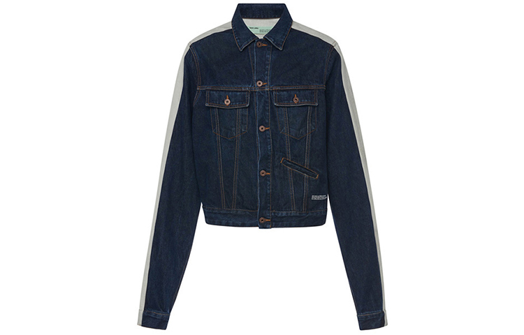 OFF-WHITE SS19 Patchwork Sleeve Denim Jacket Blue OMYE026S19C300018500