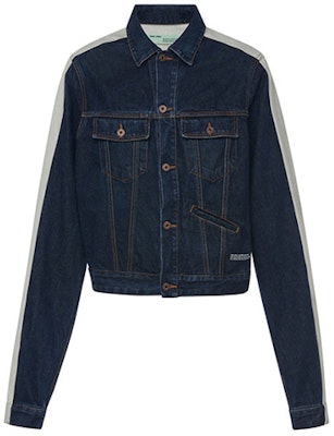 オフホワイト SS19 パッチワークスリーブ デニムジャケット ブルー OMYE026S19C300018500 Order オフホワイト SS19 パッチワークスリーブ デニムジャケット ブルー OMYE026S19C300018500