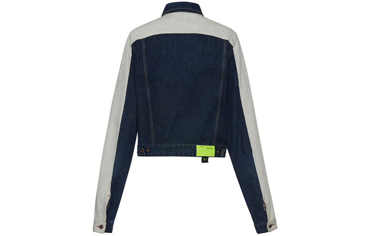 Lookbook オフホワイト SS19 パッチワークスリーブ デニムジャケット ブルー OMYE026S19C300018500