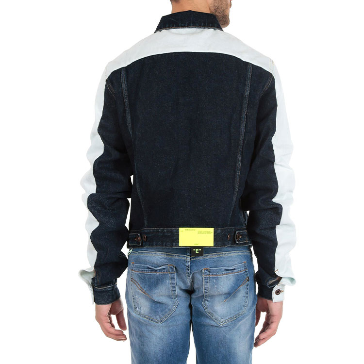 Purchase オフホワイト SS19 パッチワークスリーブ デニムジャケット ブルー OMYE026S19C300018500
