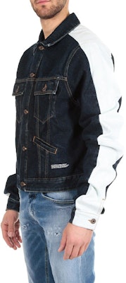 オフホワイト SS19 パッチワークスリーブ デニムジャケット ブルー OMYE026S19C300018500 Details for オフホワイト SS19 パッチワークスリーブ デニムジャケット ブルー OMYE026S19C300018500