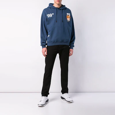 Sudadera con Capucha Azul Estampada OFF-WHITE SS19 para Hombre. OMBB037R19B970093088 Lookbook Sudadera con Capucha Azul Estampada OFF-WHITE SS19 para Hombre. OMBB037R19B970093088