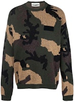 OFF-WHITE SS19 Pullover Sweater Green Camo OMHA056E18A350019900 OFF-WHITE SS19 Pullover Sweater Green Camo OMHA056E18A350019900
