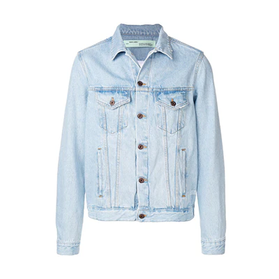 OFF-WHITE SS19 Signature Logo Denim Jacket Blue OMYE019S193860167188