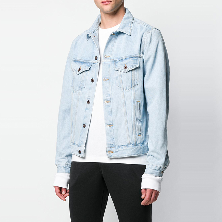 Lookbook OFF-WHITE SS19 Signature Logo Denim Jacket Blue OMYE019S193860167188