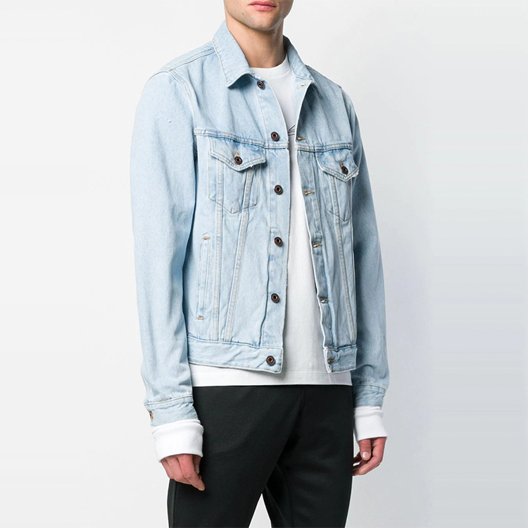 Purchase OFF-WHITE SS19 Signature Logo Denim Jacket Blue OMYE019S193860167188