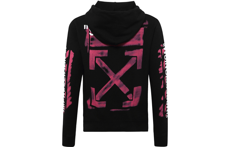 OFF-WHITE SS19 Spray Effect Logo Sweatshirt Black Men’s OMBB034R190030151028