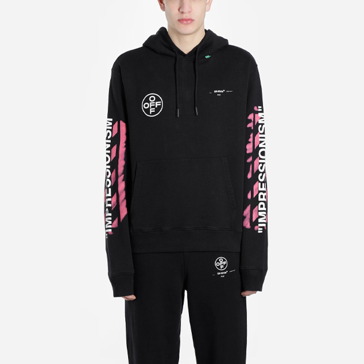 Shop OFF-WHITE SS19 Spray Effect Logo Sweatshirt Black Men’s OMBB034R190030151028