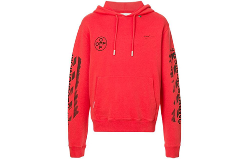OFF-WHITE SS19 Spray Logo Red Hoodie OMBB034R190030152010