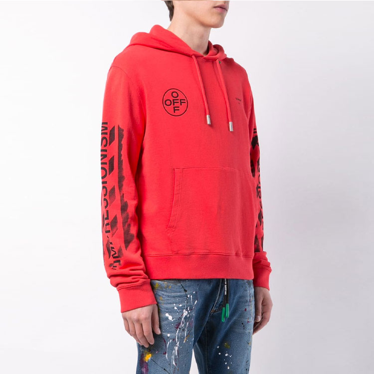 OFF-WHITE SS19 Spray Logo Red Hoodie OMBB034R190030152010 圖 3