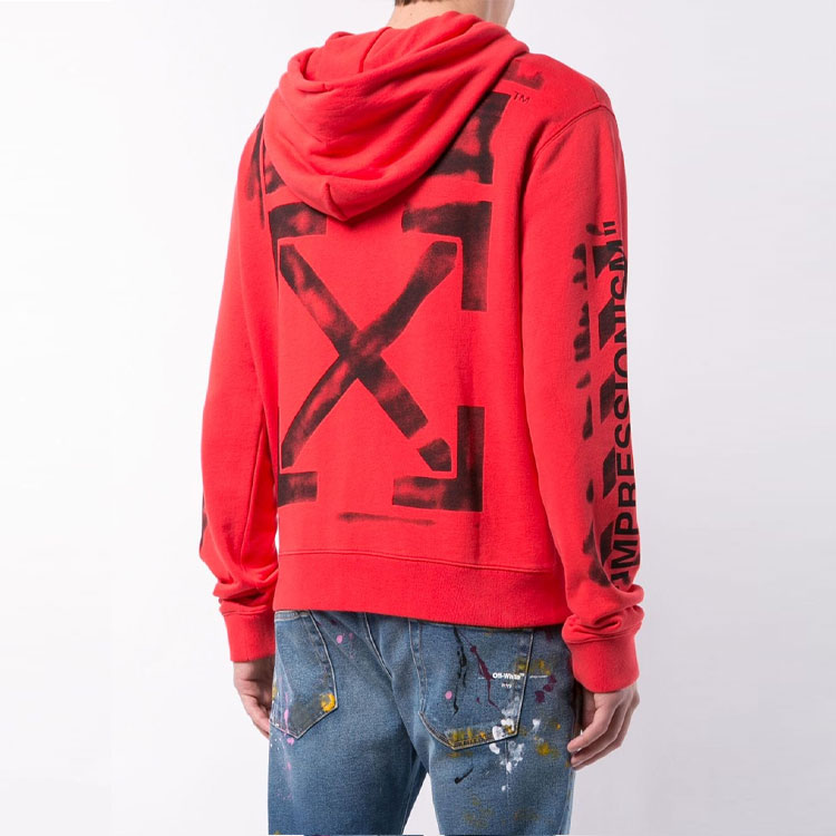 OFF-WHITE SS19 Spray Logo Red Hoodie OMBB034R190030152010 圖 4