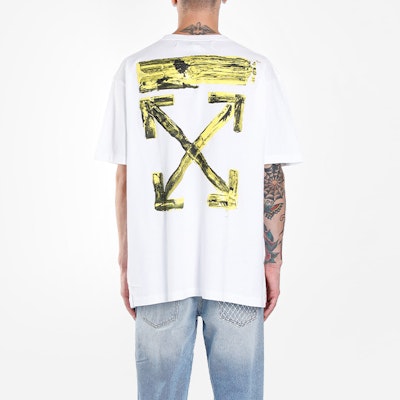 OFF-WHITE SS19 Baju Putih dengan Reka Bentuk Anak Panah Emas Berus. OMAA038F191850100160 Purchase OFF-WHITE SS19 Baju Putih dengan Reka Bentuk Anak Panah Emas Berus. OMAA038F191850100160