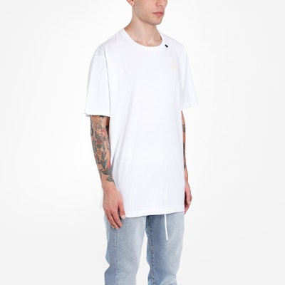 OFF-WHITE SS19 Baju Putih dengan Reka Bentuk Anak Panah Emas Berus. OMAA038F191850100160 Details for OFF-WHITE SS19 Baju Putih dengan Reka Bentuk Anak Panah Emas Berus. OMAA038F191850100160