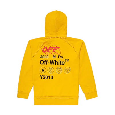 Off-White SS19 Yellow Industrial Y013 Hoodie Pullover Sweatshirt OMBB057F19E300166010