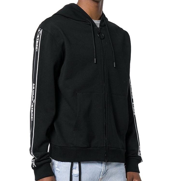 Lookbook オフホワイト SS19 ジップストライプ カジュアル ブラックジャケット OMBB033E18A200011000