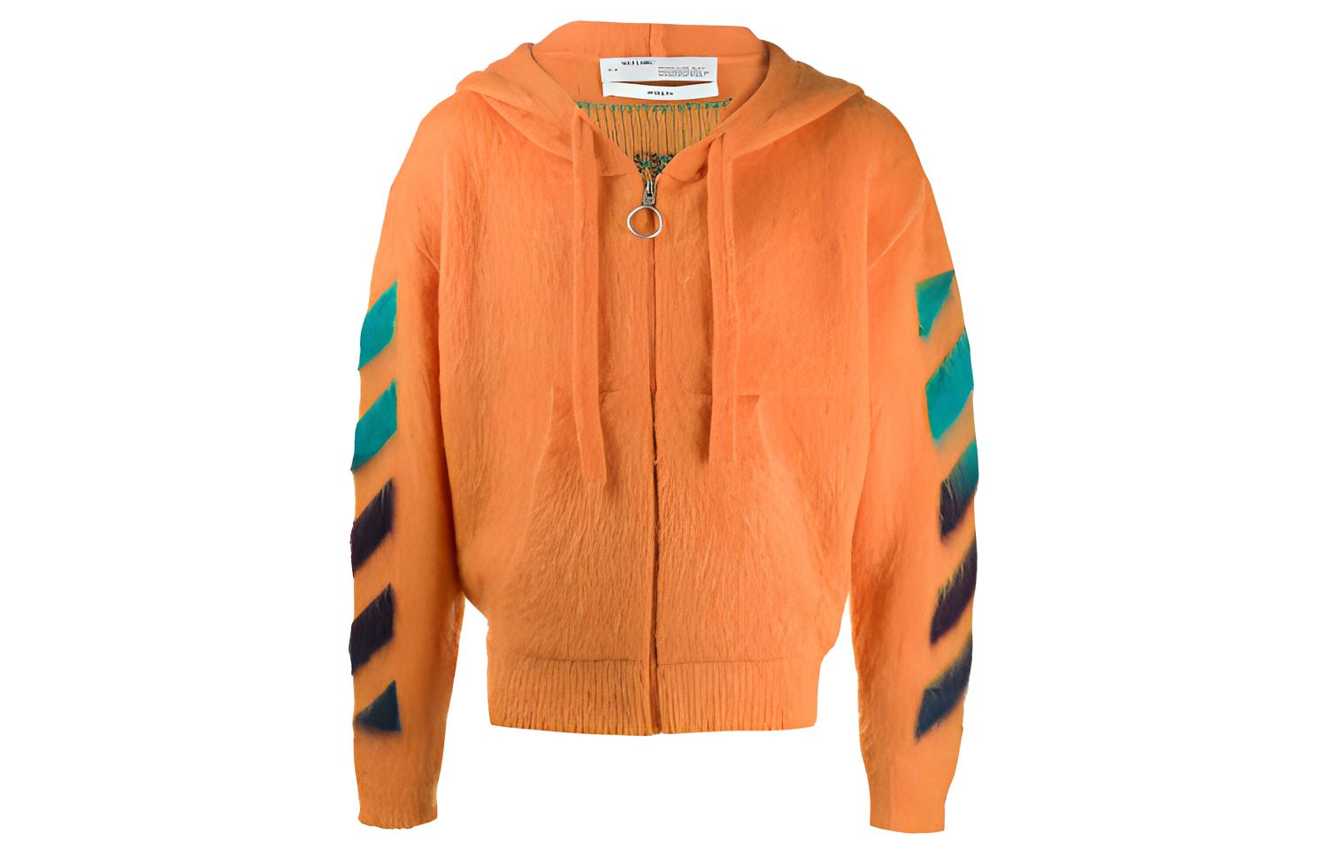 OFF-WHITE SS20 3D Logo Knit Hooded Jacket Men’s Orange OMHA073R20B020231988