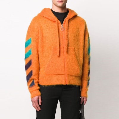 OFF-WHITE SS20 3D ロゴ ニット フーディッド ジャケット メンズ オレンジ OMHA073R20B020231988 Lookbook OFF-WHITE SS20 3D ロゴ ニット フーディッド ジャケット メンズ オレンジ OMHA073R20B020231988