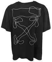 OFF-WHITE SS20 Abstract Arrows Oversized Embroidered Black T-shirt OMAA038F191850111001 OFF-WHITE SS20 Abstract Arrows Oversized Embroidered Black T-shirt OMAA038F191850111001