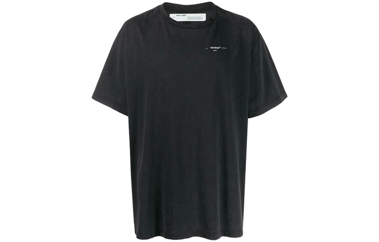 Lookbook OFF-WHITE SS20 抽象箭头刺绣黑色宽松T恤 OMAA038F191850111001