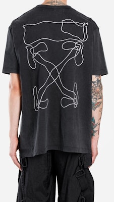 OFF-WHITE SS20 抽象箭头刺绣黑色宽松T恤 OMAA038F191850111001 Purchase OFF-WHITE SS20 抽象箭头刺绣黑色宽松T恤 OMAA038F191850111001