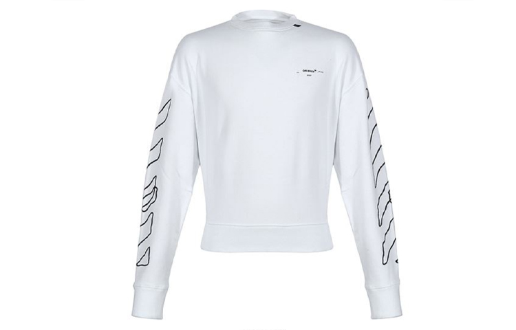 Off-White SS20 Abstract Arrows White Sweatshirt Long Sleeve Pullover OMBA035F19E300110110