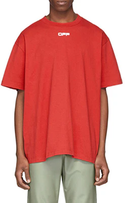 OFF-WHITE SS20 機場膠帶箭頭印花紅色寬鬆版T恤 OMAA038S201850032088 Shop OFF-WHITE SS20 機場膠帶箭頭印花紅色寬鬆版T恤 OMAA038S201850032088