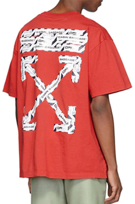 OFF-WHITE SS20 機場膠帶箭頭印花紅色寬鬆版T恤 OMAA038S201850032088 Purchase OFF-WHITE SS20 機場膠帶箭頭印花紅色寬鬆版T恤 OMAA038S201850032088