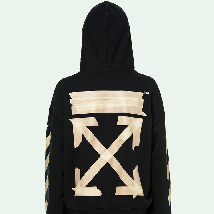 Purchase Hoodie Longgar OFF-WHITE SS20 Arrow Graphic Print Hitam OMBB037R20E300021048