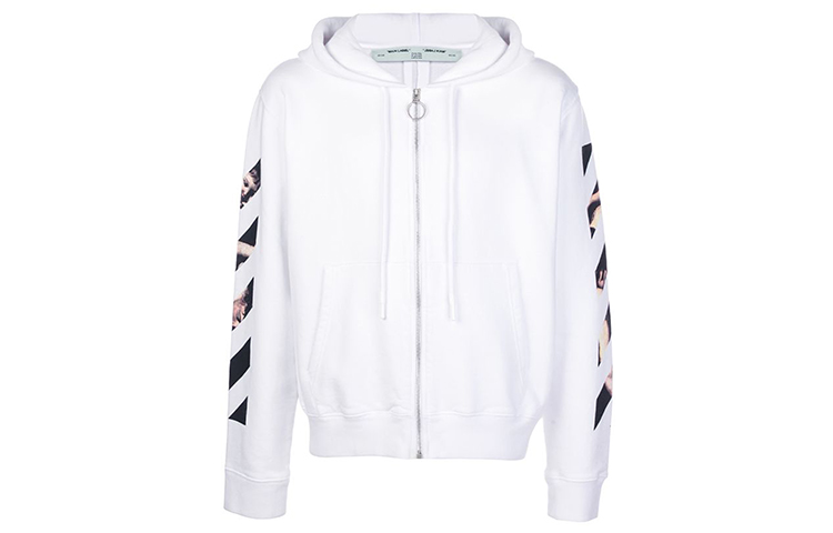 OFF-WHITE SS20 Arrow Hoodie White Long Sleeve Zip-Up OMBE001S20E300040188