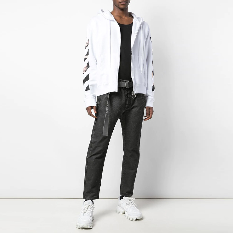OFF-WHITE SS20 Arrow Hoodie White Long Sleeve Zip-Up OMBE001S20E300040188 圖 4