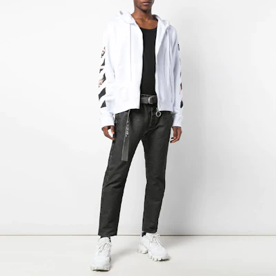 OFF-WHITE SS20 白色箭头连帽长袖拉链卫衣 OMBE001S20E300040188 Shop OFF-WHITE SS20 白色箭头连帽长袖拉链卫衣 OMBE001S20E300040188
