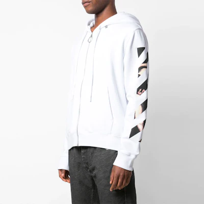 OFF-WHITE SS20 白色箭头连帽长袖拉链卫衣 OMBE001S20E300040188 Details for OFF-WHITE SS20 白色箭头连帽长袖拉链卫衣 OMBE001S20E300040188