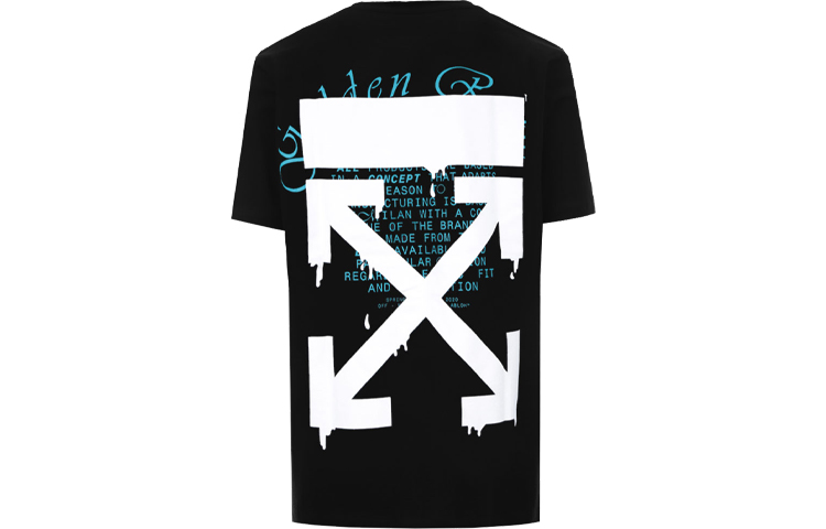 OFF-WHITE SS20 Arrow Logo Print Black T-Shirt Short Sleeve OMAA027R201850051001