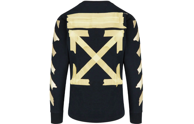 Lookbook OFF-WHITE SS20 条形码胶带黑色长袖T恤 OMAB001R201850021048