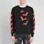 Shop 오프화이트 SS20 박쥐 프린트 크루넥 풀오버 스웻셔츠 블랙 OMBA025E19D250071020