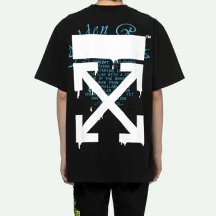 Purchase OFF-WHITE SS20 Baju T Grafik Longgar Hitam Arrow OMAA038R201850051001