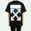 Purchase OFF-WHITE SS20 Baju T Grafik Longgar Hitam Arrow OMAA038R201850051001