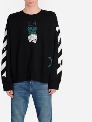 오프화이트 SS20 블랙 크루넥 스웻셔츠 워터드롭 화살 프린트 OMBA037R20E300051001 Lookbook 오프화이트 SS20 블랙 크루넥 스웻셔츠 워터드롭 화살 프린트 OMBA037R20E300051001