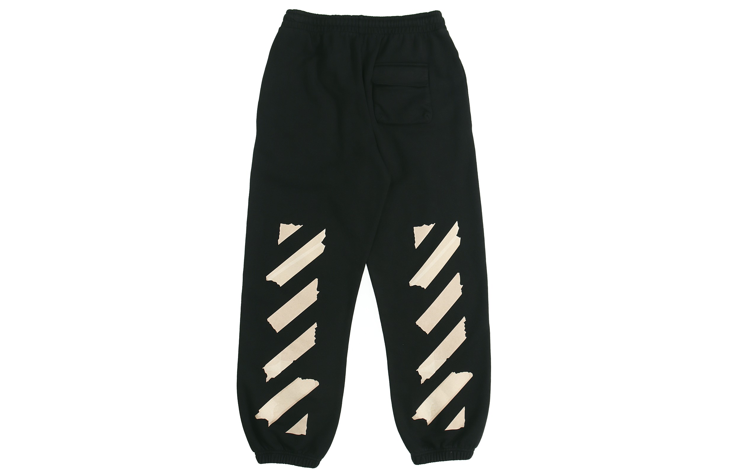 Order OFF-WHITE SS20 Pantalones Joggers de Punto Negro con Rayas Doradas OMCH022R20E300021048
