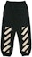 Order OFF-WHITE SS20 Pantalones Joggers de Punto Negro con Rayas Doradas OMCH022R20E300021048