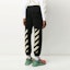 Purchase OFF-WHITE SS20 Pantalones Joggers de Punto Negro con Rayas Doradas OMCH022R20E300021048