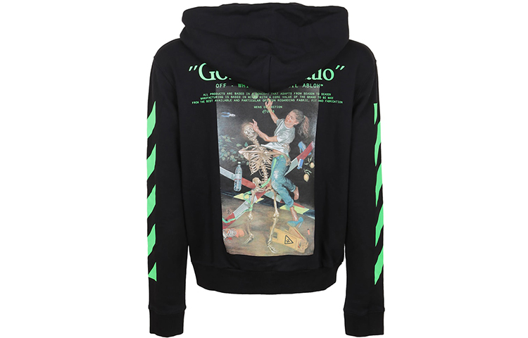 OFF-WHITE SS20 Black Graphic Skull Zipped Hoodie OMBE001R20E300141088 圖 2