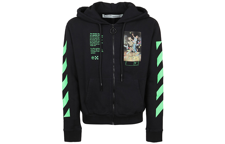 OFF-WHITE SS20 Black Graphic Skull Zipped Hoodie OMBE001R20E300141088 圖 3