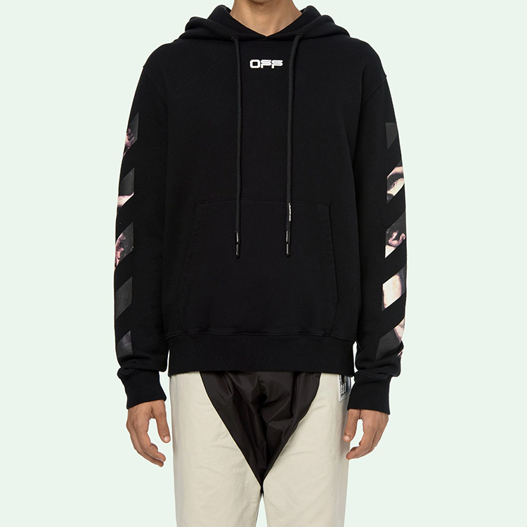 Shop OFF-WHITE SS20 黑色連帽衫 背面箭頭印花款 OMBB034S20E300041088